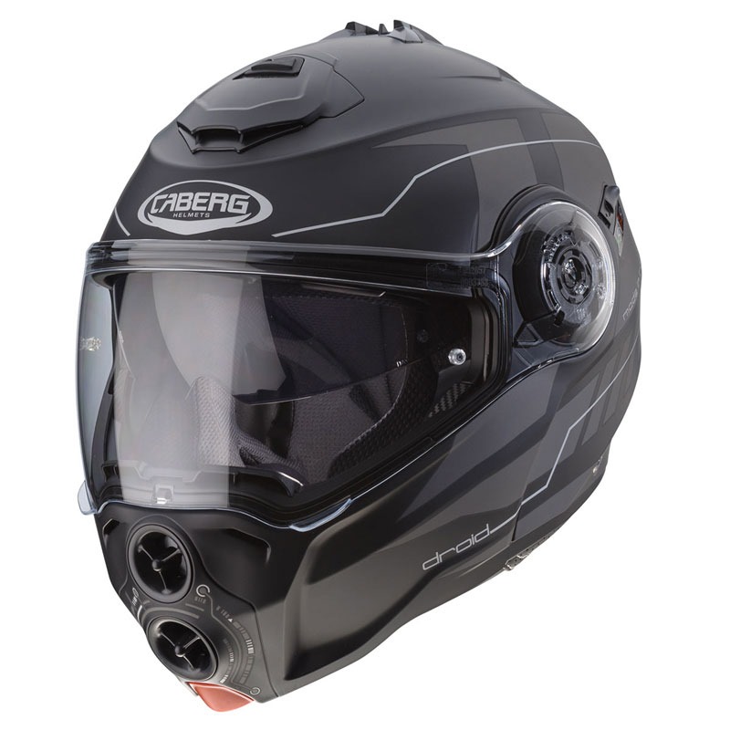 Caberg DROID BLAZE Flip Up Helmet, MATT BLACK/ANTHRACITE, Size S