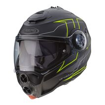 Caberg DROID BLAZE Flip Up Helmet, MATT BLACK/YELLOW FLUO | C0HB00A7, cab_C0HB00A7XL - Caberg / カバーグヘルメット