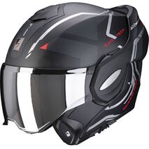 Scorpion / スコーピオン Exo モジュラーヘルメット Tech Square ブラックレッド | 18-348-24, sco_18-348-24_L - Scorpion / スコーピオンヘルメット