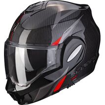 Scorpion / スコーピオン Exo モジュラーヘルメット Tech Carbon Top レッド | 18-397-24, sco_18-397-24_M - Scorpion / スコーピオンヘルメット