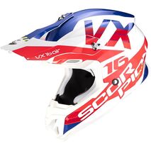Scorpion / スコーピオン Exo Offroad Helmet Vx-16 Air X Turn ホワイト レッド | 46-332-59, sco_46-332-59_L - Scorpion / スコーピオンヘルメット