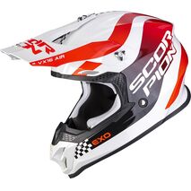 Scorpion / スコーピオン Exo Offroad Helmet Vx-16 Air Soul ホワイト レッド | 46-376-59, sco_46-376-59_L - Scorpion / スコーピオンヘルメット