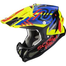 Scorpion / スコーピオン Exo Offroad Helmet Vx-22 Air Neox イエロー ブルーレッド | 32-378-298, sco_32-378-298_S - Scorpion / スコーピオンヘルメット