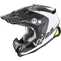 Scorpion / スコーピオン Exo Offroad Helmet Vx-22 Air Ares ホワイト ブラック イエロー | 32-379-207, sco_32-379-207_L - Scorpion / スコーピオンヘルメット