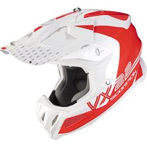 Scorpion / スコーピオン Exo Offroad Helmet Vx-22 Air Ares ホワイト ネオンレッド | 32-379-282, sco_32-379-282_L - Scorpion / スコーピオンヘルメット