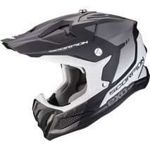 Scorpion / スコーピオン Exo Offroad Helmet Vx-22 Air Attis ブラックマット シルバー | 32-380-159, sco_32-380-159_L - Scorpion / スコーピオンヘルメット