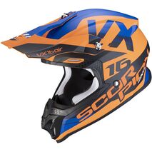 Scorpion / スコーピオン Exo Offroad Helmet Vx-16 Air X Turn オレンジ ブルー | 46-332-274, sco_46-332-274_S - Scorpion / スコーピオンヘルメット