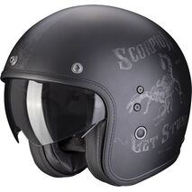 Scorpion / スコーピオン Exo ジェットヘルメット Belfast Evo Pique ブラックシルバー | 78-271-159, sco_78-271-159_L - Scorpion / スコーピオンヘルメット