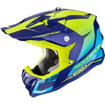 Scorpion / スコーピオン Exo Offroad Helmet Vx-22 Air Attis ブルーイエロー | 32-380-203, sco_32-380-203_XS - Scorpion / スコーピオンヘルメット