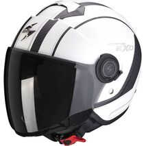 Scorpion / スコーピオン Exo ジェットヘルメット City Scoot ホワイト ブラック | 83-347-201, sco_83-347-201_L - Scorpion / スコーピオンヘルメット