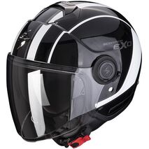 Scorpion / スコーピオン Exo ジェットヘルメット City Scoot ブラックホワイト | 83-347-294, sco_83-347-294_L - Scorpion / スコーピオンヘルメット