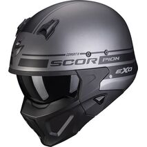 Scorpion / スコーピオン Exo モジュラーヘルメット Covert X Tussle シルバー マットブラック | 86-395-232, sco_86-395-232_L - Scorpion / スコーピオンヘルメット