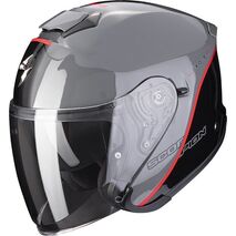 Scorpion / スコーピオン Exo ジェットヘルメット S1 Essence グレー ブラックレッド | 88-391-297, sco_88-391-297_L - Scorpion / スコーピオンヘルメット