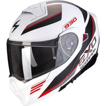 Scorpion / スコーピオン Exo モジュラーヘルメット 930 Navig ホワイト レッド | 94-368-292, sco_94-368-292_S - Scorpion / スコーピオンヘルメット