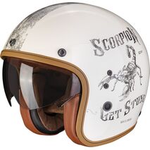 Scorpion / スコーピオン Exo ジェットヘルメット Belfast Evo Pique ベージュ ブラック | 78-271-283, sco_78-271-283_XL - Scorpion / スコーピオンヘルメット