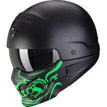 Scorpion / スコーピオン Exo モジュラーヘルメット Combat Evo Samurai ブラックグリーン | 85-105-128, sco_85-105-128_2XL - Scorpion / スコーピオンヘルメット