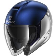 Shark / シャーク オープンフェイスヘルメット CITYCRUISER DUAL BLANK Mat シルバー ブルー シルバー/SBS | HE1929SBS, sh_HE1929ESBSXS - SHARK / シャークヘルメット