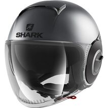 Shark / シャーク オープンフェイスヘルメット NANO STREET NEON MAT アンスラサイト ブラック ブラック/AKK | HE2840AKK, sh_HE2840EAKKXS - SHARK / シャークヘルメット