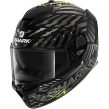 Shark / シャーク フルフェイスヘルメット SPARTAN GT BCL. MICR. E-BRAKE Mat Mat ブラック イエロー アンスラサイト/KYA | HE7073KYA, sh_HE7073EKYAXXL - SHARK / シャークヘルメット