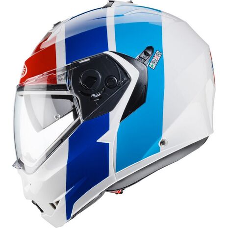 Caberg DUKE II IMPACT Flip Up Helmet, WHITE METAL/RED/BLUE LIGHT BLUE | C0IF00D6, cab_C0IF00D6M - Caberg / カバーグヘルメット