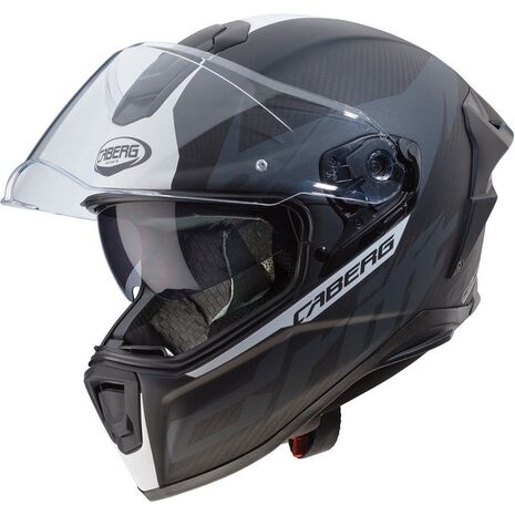 Caberg DRIFT EVO CABRON Full Face Helmet, MATT ANTHRACITE/WHITE | C2OA00G2, cab_C2OA00G2S - Caberg / カバーグヘルメット