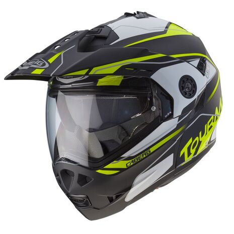 Caberg TOURMAX MARATHON Flip Up Helmet, MATT BLACK/WHITE/YELLOW FLUO | C0FC00D9, cab_C0FC00D9XL - Caberg / カバーグヘルメット