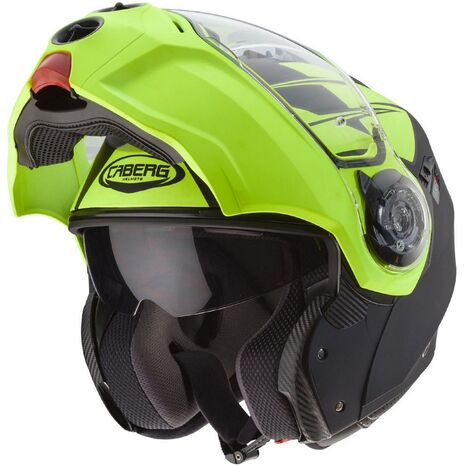 Caberg DROID PATRIOT Flip Up Helmet, MATT BLACK/YELLOW FLUO | C0HC00H0, cab_C0HC00H0XL - Caberg / カバーグヘルメット