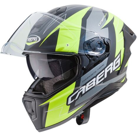Caberg DRIFT EVO SPEEDSTER Full Face Helmet, MATT BLACK/ANTHRACITE/YELLOW FLUO | C2OB00G1, cab_C2OB00G1M - Caberg / カバーグヘルメット