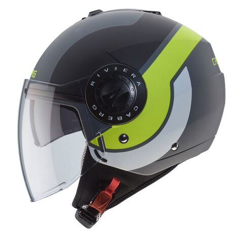 Caberg RIVIERA V3 OPEN FACE HELMET, ANTHRACITE OPACO/BLACK/YELLOW FLUO | C6FG00H3, cab_C6FG00H3XL - Caberg / カバーグヘルメット