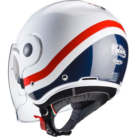 Caberg UPTOWN CHRONO Open Face Helmet, WHITE/BLUE/RED | C6GE00D6, cab_C6GE00D6XS - Caberg / カバーグヘルメット