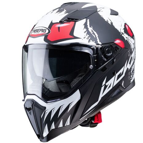Caberg キャバーグ ジャッカル ダークサイド ヘルメット ブラック ホワイト レッド | C2NE00H2, cab_C2NE00H2_XS - Caberg / カバーグヘルメット