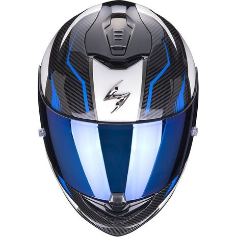 Scorpion / スコーピオン Exo フルフェイスヘルメット 1400 Air Fortuna ホワイトブルー | 14-341-74, sco_14-341-74_L - Scorpion / スコーピオンヘルメット