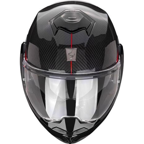 Scorpion / スコーピオン Exo モジュラーヘルメット Tech Carbon Top レッド | 18-397-24, sco_18-397-24_S - Scorpion / スコーピオンヘルメット