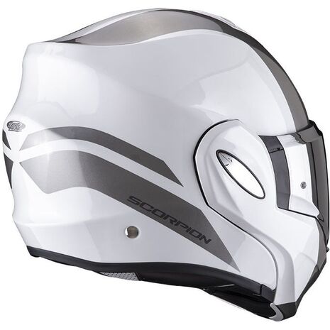 Scorpion / スコーピオン Exo モジュラーヘルメット Tech Forza ホワイト シルバー | 18-392-281, sco_18-392-281_L - Scorpion / スコーピオンヘルメット