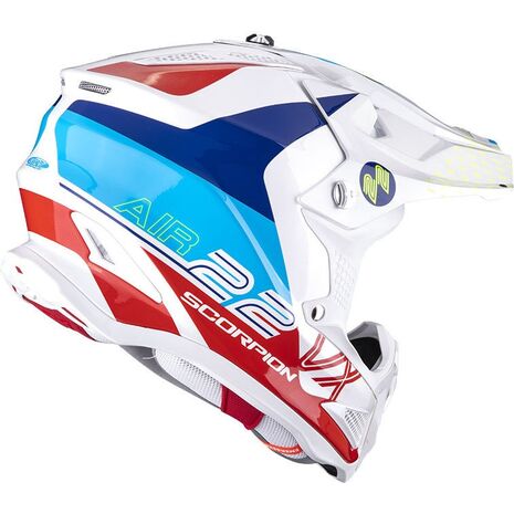 Scorpion / スコーピオン Exo Offroad Helmet Vx-22 Air Ares ホワイト ブルーレッド | 32-379-236, sco_32-379-236_S - Scorpion / スコーピオンヘルメット