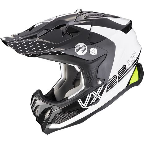 Scorpion / スコーピオン Exo Offroad Helmet Vx-22 Air Ares ホワイト ネオンレッド | 32-379-282, sco_32-379-282_S - Scorpion / スコーピオンヘルメット