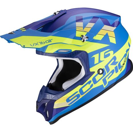 Scorpion / スコーピオン Exo Offroad Helmet Vx-16 Air X Turn オレンジ ブルー | 46-332-274, sco_46-332-274_L - Scorpion / スコーピオンヘルメット