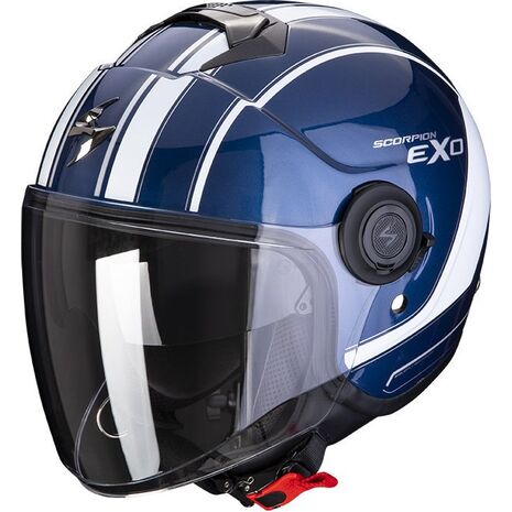 Scorpion / スコーピオン Exo ジェットヘルメット City Scoot ブルー ホワイト | 83-347-247, sco_83-347-247_L - Scorpion / スコーピオンヘルメット