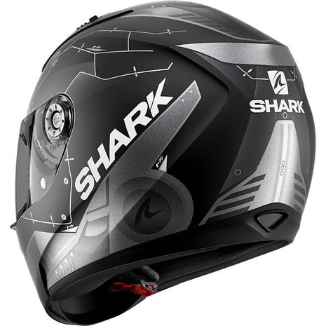 Shark / シャーク フルフェイスヘルメット RIDILL 1.2 MECCA Mat ブラック アンスラサイト シルバー/KAS | HE0538KAS, sh_HE0538EKASL - SHARK / シャークヘルメット