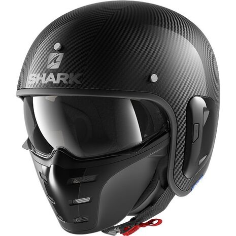 Shark / シャーク オープンフェイスヘルメット S-DRAK 2 カーボン SKIN カーボン シルバー ブラック/DSK | HE2715DSK, sh_HE2715EDSKM - SHARK / シャークヘルメット