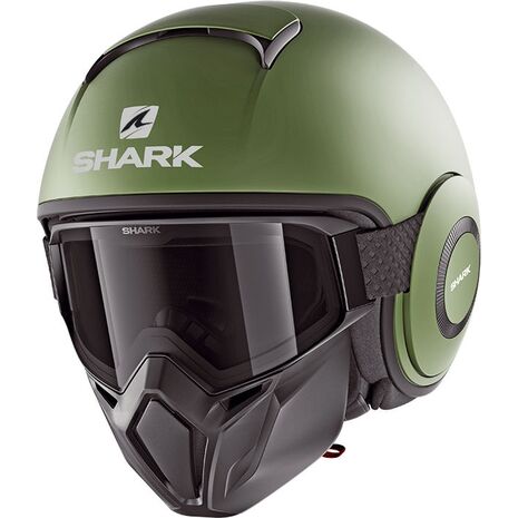 Shark / シャーク オープンフェイスヘルメット STREET DRAK BLANK MAT グリーン Mat/GMA | HE3306GMA, sh_HE3306EGMAM - SHARK / シャークヘルメット