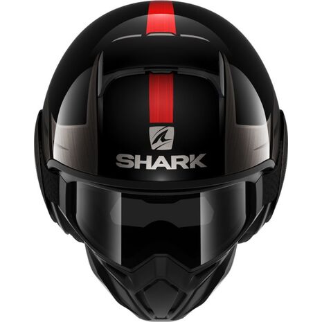 Shark / シャーク オープンフェイスヘルメット STREET DRAK TRIBUTE RM ブラック クローム レッド/KUR | HE3324KUR, sh_HE3324EKURL - SHARK / シャークヘルメット
