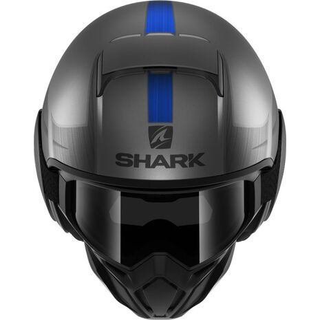Shark / シャーク オープンフェイスヘルメット STREET DRAK TRIBUTE RM Mat アンスラサイト クロームブルー/AUB | HE3325AUB, sh_HE3325EAUBL - SHARK / シャークヘルメット