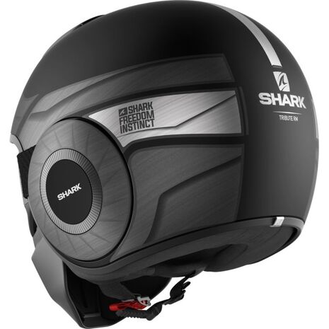 Shark / シャーク オープンフェイスヘルメット STREET DRAK TRIBUTE RM Mat ブラック クローム シルバー/KUS | HE3325KUS, sh_HE3325EKUSM - SHARK / シャークヘルメット