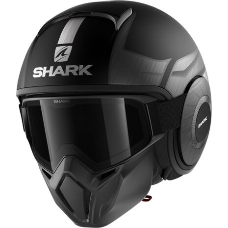Shark / シャーク オープンフェイスヘルメット STREET DRAK TRIBUTE RM Mat ブラック クローム シルバー/KUS | HE3325KUS, sh_HE3325EKUSM - SHARK / シャークヘルメット