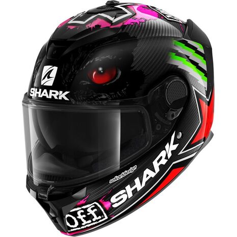 Shark / シャーク フルフェイスヘルメット SPARTAN GT カーボン レッドDING カーボン レッド グリーン/DRG | HE7010DRG, sh_HE7010EDRGS - SHARK / シャークヘルメット