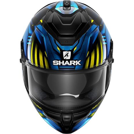 Shark / シャーク フルフェイスヘルメット SPARTAN GT BCL. MICR. REPLIKAN ブラック クロームブルー/KUB | HE7068KUB, sh_HE7068EKUBM - SHARK / シャークヘルメット