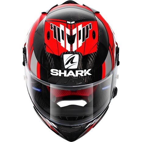 Shark / シャーク フルフェイスヘルメット RACE-R PRO カーボン ZARCO SPEEDBLOCK カーボン レッド ホワイト/DRW | HE8659DRW, sh_HE8659EDRWL - SHARK / シャークヘルメット