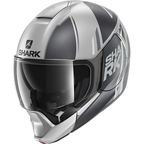 Shark / シャーク モジュラーヘルメット EVOJET VYDA MAT シルバー アンスラサイト ブラック/SAK | HE8809SAK, sh_HE8809ESAKM - SHARK / シャークヘルメット