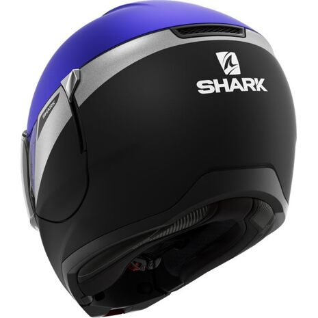 Shark / シャーク モジュラーヘルメット EVOJET KARONN MAT ブラック シルバー ブルー/KSB | HE8811KSB, sh_HE8811EKSBL - SHARK / シャークヘルメット